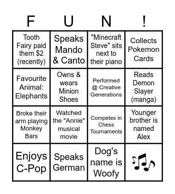 PEOPLE BINGO (Session B) Bingo Card