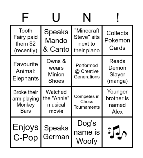 PEOPLE BINGO (Session B) Bingo Card