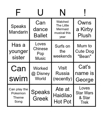 PEOPLE BINGO (Session A) Bingo Card