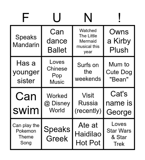 PEOPLE BINGO (Session A) Bingo Card