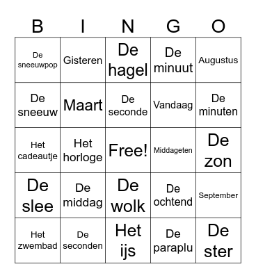 De seizoenen 2 Bingo Card