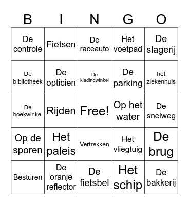 Het verkeer - de stad Bingo Card