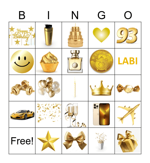 Labis Birthday Bingo Card