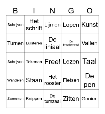 Eten en drinken Bingo Card