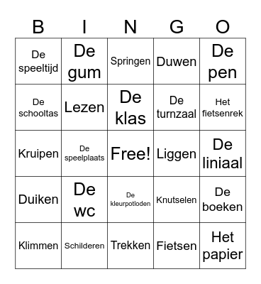De school Bingo Card