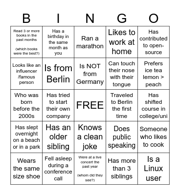 Github Field Day Bingo Card