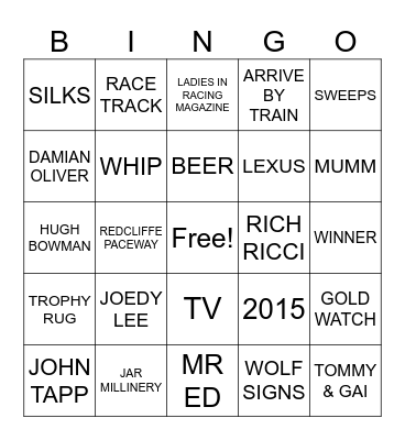 MELBOURNE CUP DAY 2023 Bingo Card