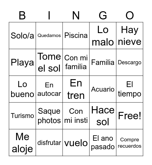 Module 1 Bingo Card