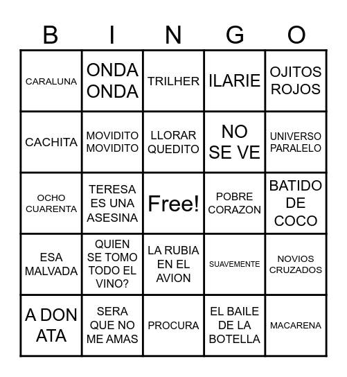 CURNE Bingo Card