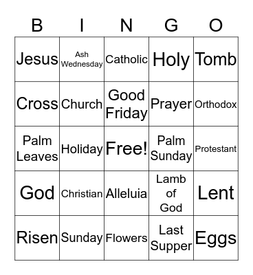 Easter-religious Bingo Card
