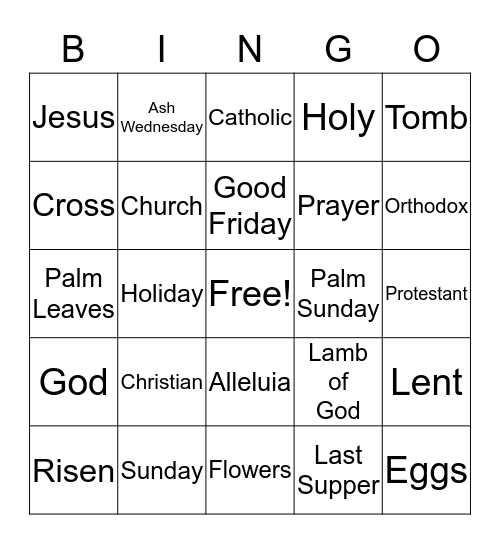 Easter-religious Bingo Card
