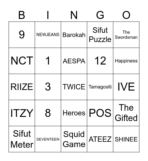 INI PUNYA DEJUN Bingo Card