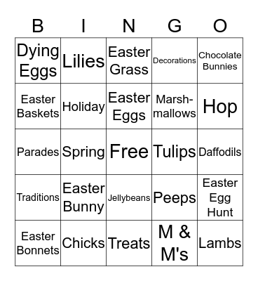 Easter Bingo Card