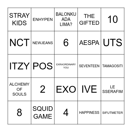 SFT00JULIA Bingo Card