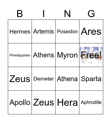 Ancient Greeks Bingo Card