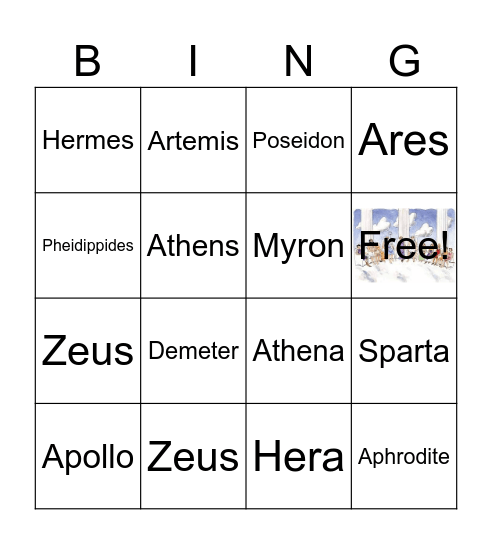Ancient Greeks Bingo Card