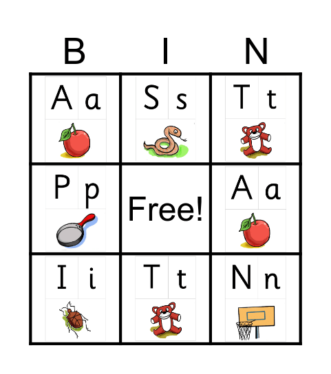 Phonics International Bingo Card