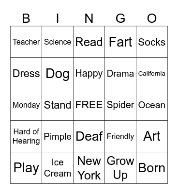 ASL BINGO Card