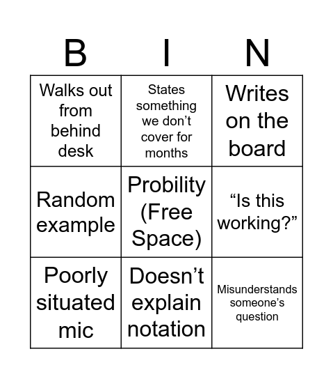 Deblingo Bingo Card