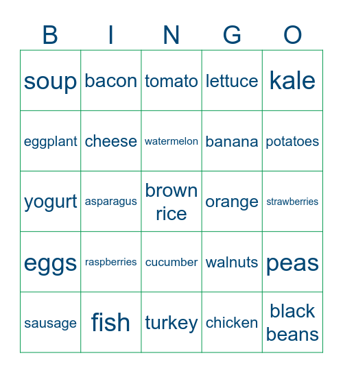 FOOD DRIVE BINGO Card