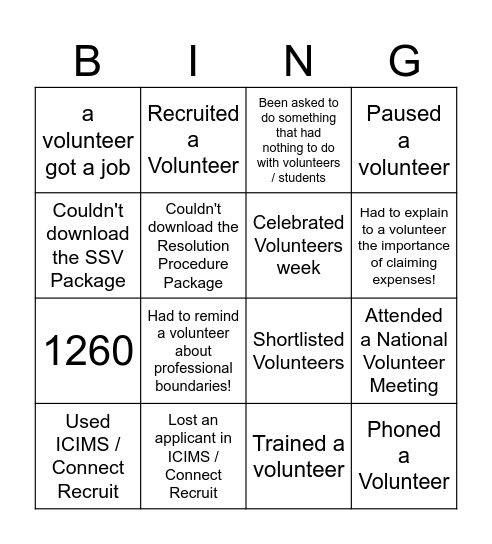 Looking Back Bingo! Bingo Card