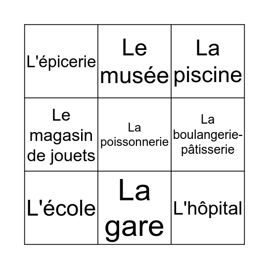 La ville Bingo Card