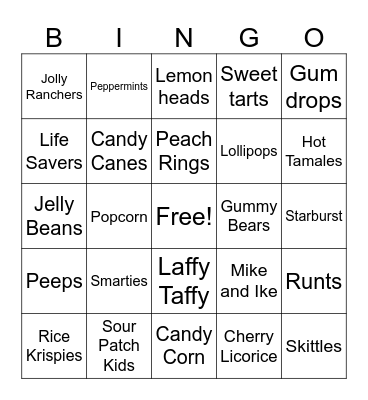 Kidney Friendly Treats Bingo Card