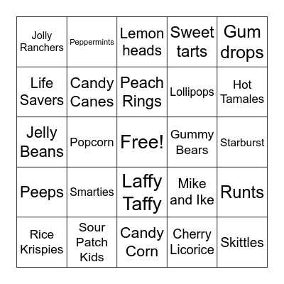 Kidney Friendly Treats Bingo Card