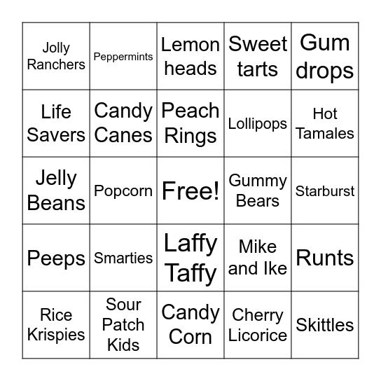 Kidney Friendly Treats Bingo Card