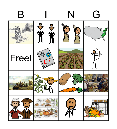 First Thanksgiving BINGO Card