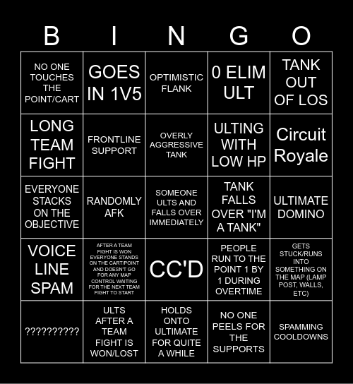 World Cup Bingo Card