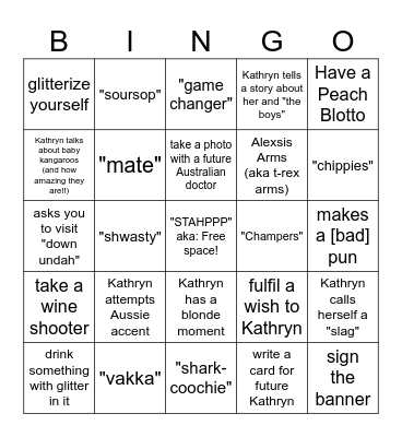 Dr. Kathryn, PhD Bingo Card