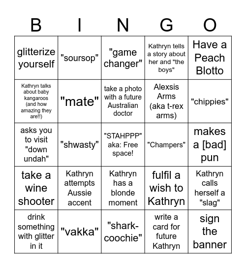 Dr. Kathryn, PhD Bingo Card