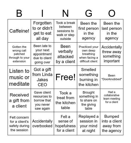 Concord Bingo Card