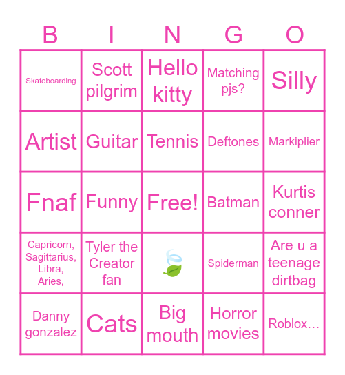 Be My friend/bf Bingo Card