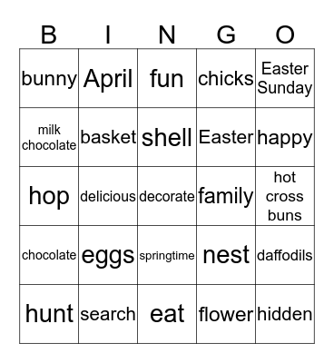 EASTER Bingo Card