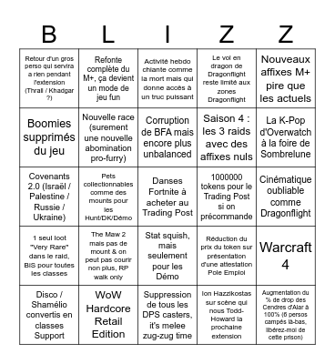 Blizzcon Time Bingo Card