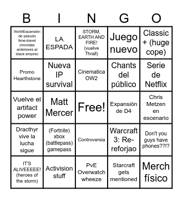 Blincon Bingo Card