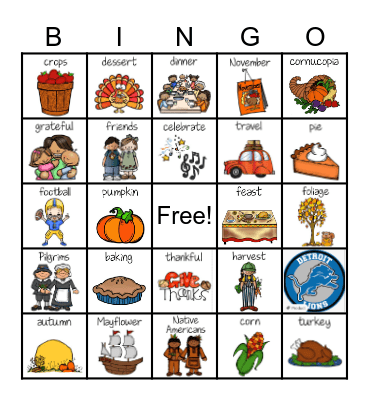 Thanksgiving Bingo Card