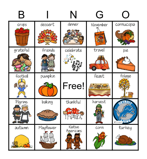 Thanksgiving Bingo Card