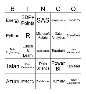 BDP Bench Bingo Card