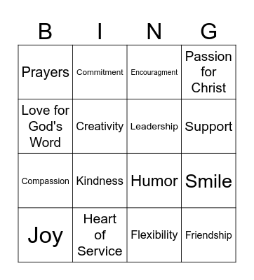 I am GRATEFUL for YOUR... Bingo Card