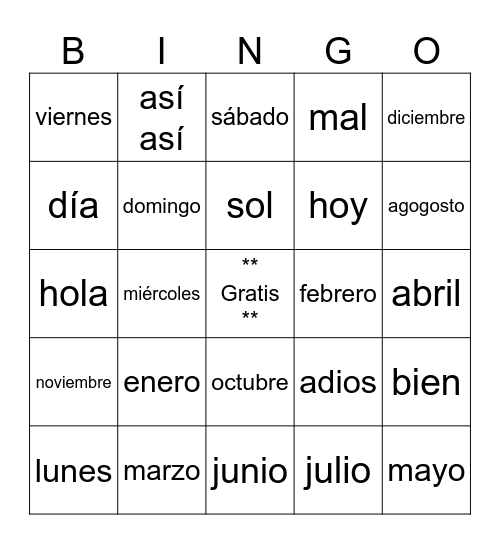 Exp 7 Blackout Bingo Card