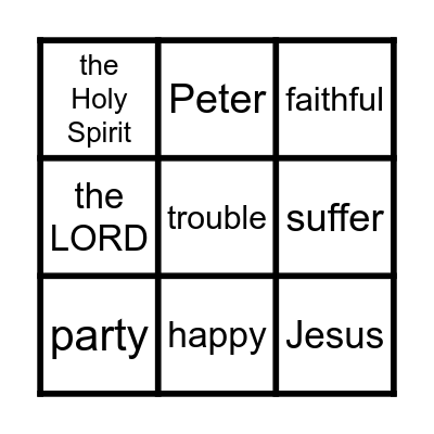 Color the words you hear TODAY in church! Bingo Card