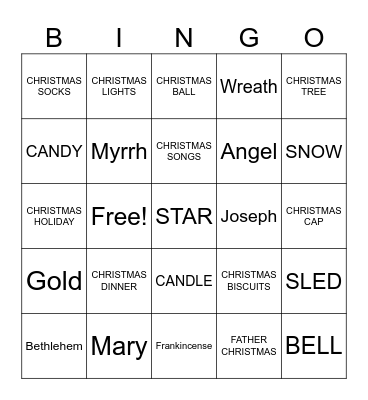 CHRISTMAS BINGO Card