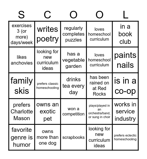 Find Someone Who ... Bingo Card