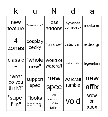 blizzcon 2023 Bingo Card