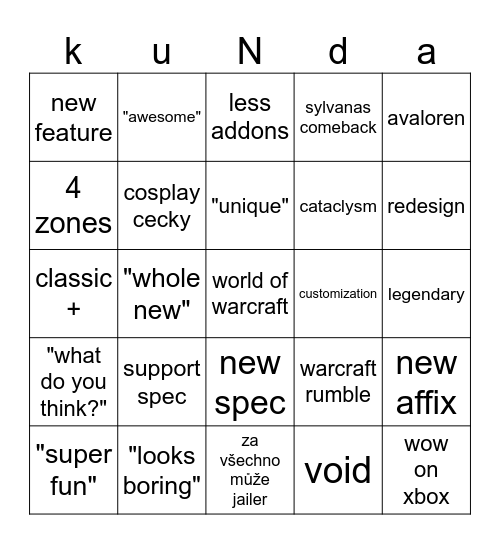 blizzcon 2023 Bingo Card