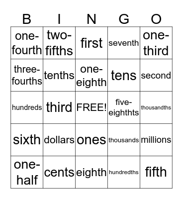 Math during Language Class . . . of course!! Bingo Card