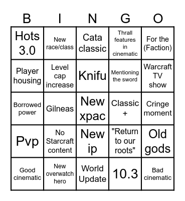 Rizzcon 2023 Bingo Card